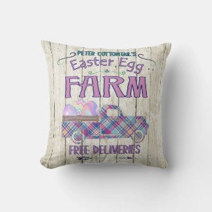 Coussin Symbole de la ferme d'oeufs de Pâques Camion antiq