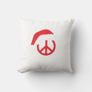 Coussin SYMBOLE DE LA PAIX père Noël Ho Ho Ho Ho avec Sant
