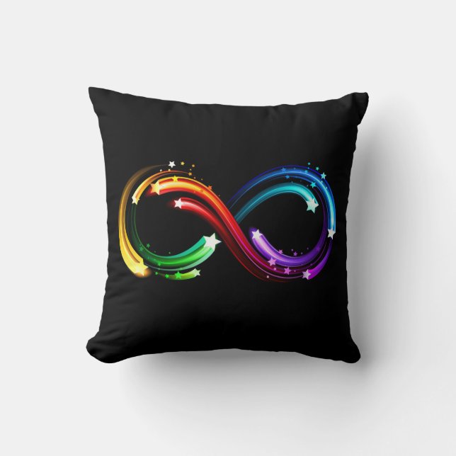 Coussin Symbole de l'infini des comètes arc-en-ciel (Recto)