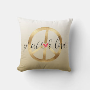 Coussin Symbole de paix Gold Inspirational