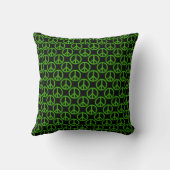 Coussin Symbole de paix Jeter oreiller, vert et noir (Verso)