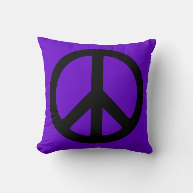 Coussin Symbole de paix noir (Recto)