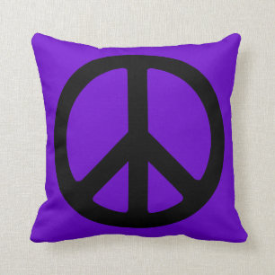 Coussin Symbole de paix noir