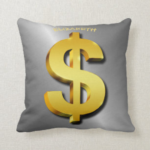 Coussin Symbole de scintillement d'argent de signe du
