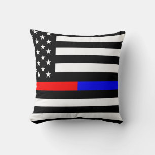 Coussin symbole des pompiers de la police de la ligne roug