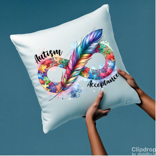 Coussin Symbole d'infinité de la sensibilisation sur l'aut