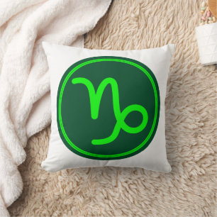 Coussin Symbole du zodiaque Capricorne Contraste Vert