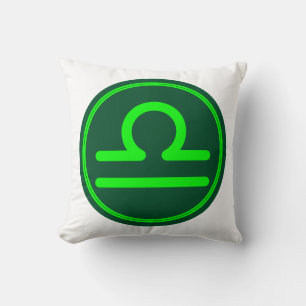 Coussin Symbole du zodiaque de la Balance en contraste ver