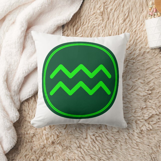 Coussin Symbole du zodiaque Verseau Contraste Vert (Couverture)