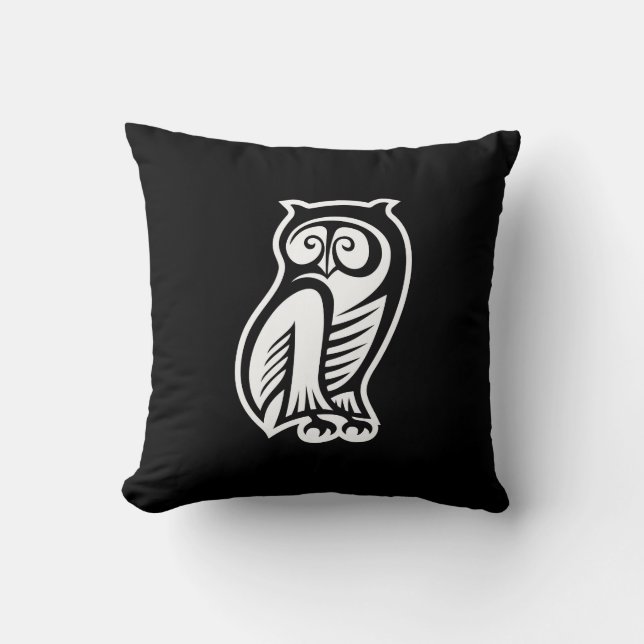 Coussin Symbole hibou blanc (Recto)