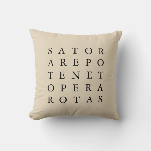 Coussin Symbole magique de Sator Rotas Ancien Secret (Recto)