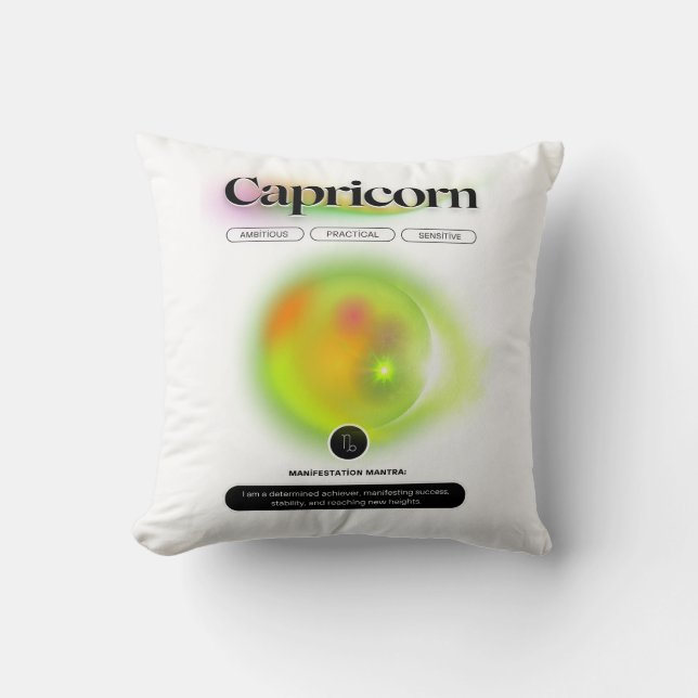 Coussin Symbole moderne Zodiac Capricorne Citation Élément (Recto)