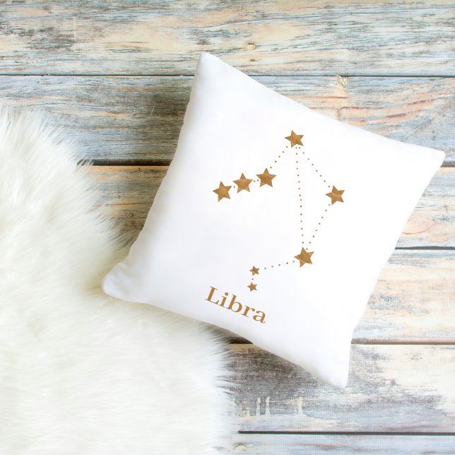 Coussin Symbole moderne Zodiac Gold Libra | Air de l'éléme (Créateur téléchargé)