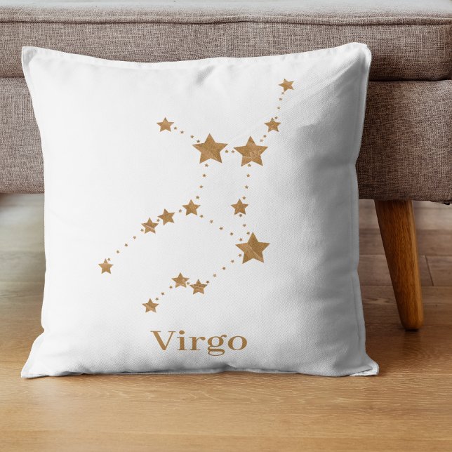 Coussin Symbole moderne Zodiac Gold Virgo | Élément Terre (Créateur téléchargé)