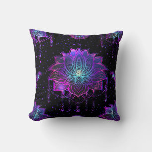 Coussin Symbole orange Lotus Fleur sans couture