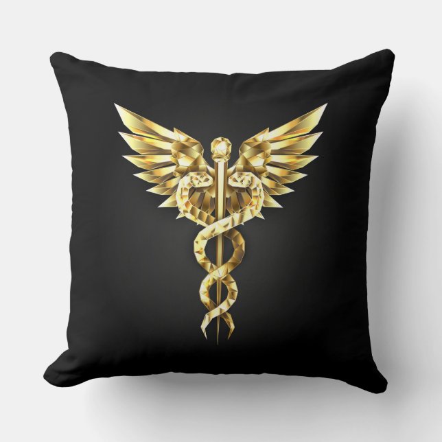 Coussin Symbole Polygonal Or Caduceus (Recto)