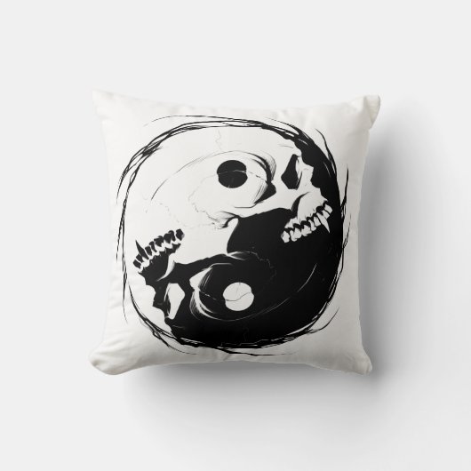 Coussin Symbole religieux de Dark Yin yang (Recto)