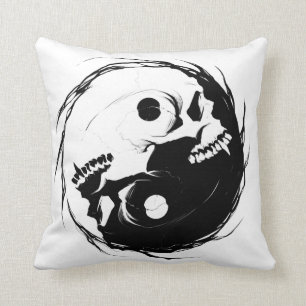 Coussin Symbole religieux de Dark Yin yang