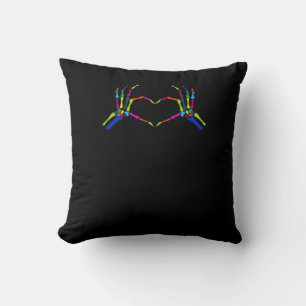 Coussin Symbole squelette mignon Halloween classique color