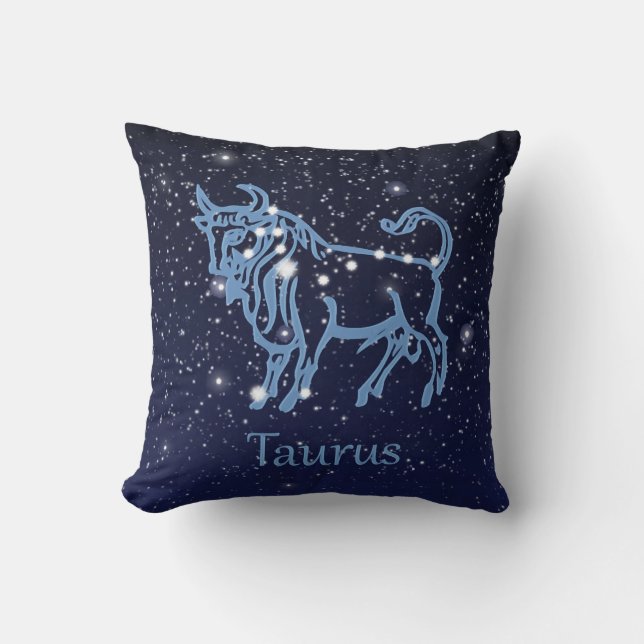 Coussin Symbole Taurus Constellation et Zodiaque avec étoi (Recto)