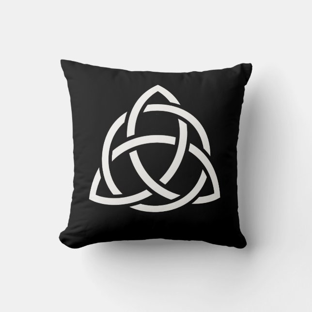 Coussin Symbole triquetra de noeud de trinité celtique (Recto)