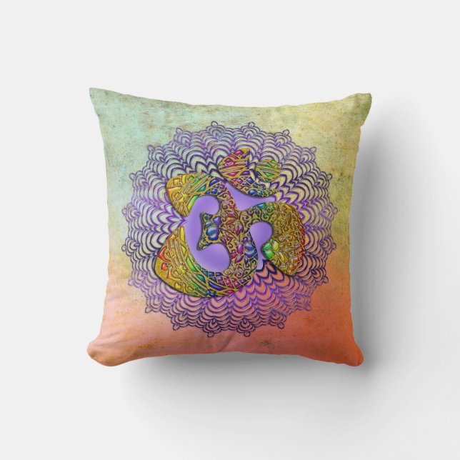Coussin Symbole universel OM / AUM - Ornement (Recto)