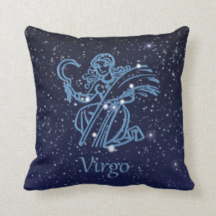 Coussin Symbole Virgo Constellation et Zodiac avec étoile