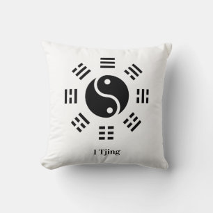 Coussin Symbole Yin Yang Ba Gua I Ching - Huit trigrammes