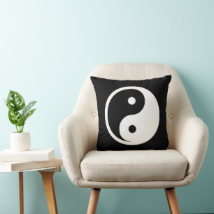 Coussin Symbole Yin Yang - tatouage solide design 2