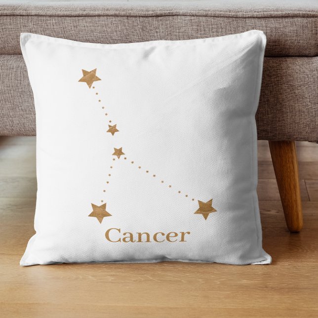 Coussin SYMBOLE Zodiaque moderne Cancer de l'or | Eau de l (Créateur téléchargé)