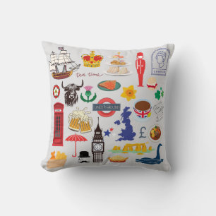 Coussin Symboles britanniques du Royaume-Uni