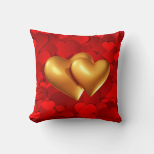 Coussin Symboles d'amour en forme de coeur