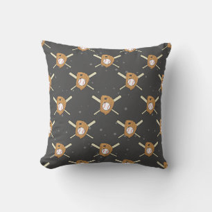 Coussin Symboles de baseball - Motif sans couture sur fond