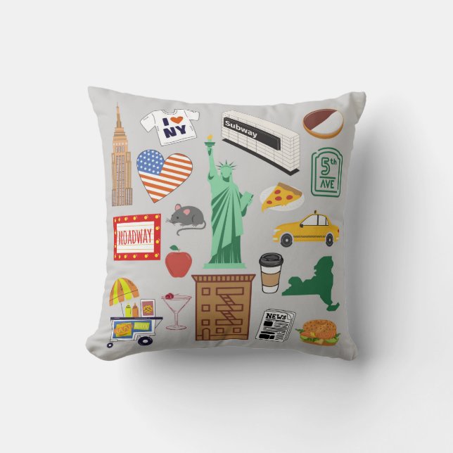 Coussin Symboles de New York City (Recto)