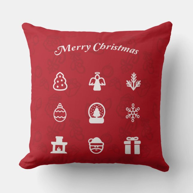 Coussin Symboles de Noël populaires (Recto)