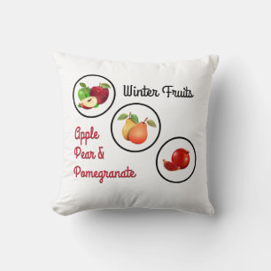 Coussin Symboles de pomme, poire et grenade