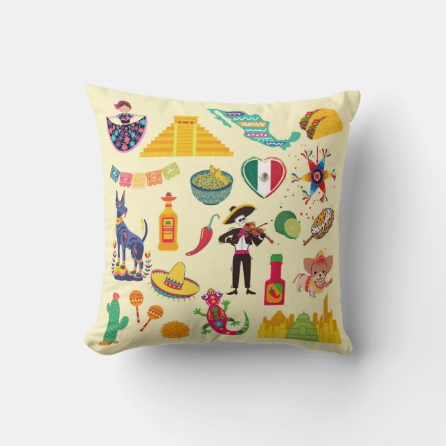 Coussin Symboles du Mexique (Recto)