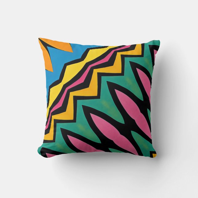 Coussin Symétrie abstraite joyeuse et vive (Recto)