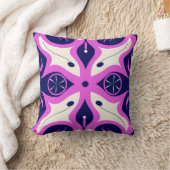 Coussin Symmetrical Abstract Pattern in Purple and White (Couverture)
