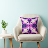 Coussin Symmetrical Abstract Pattern in Purple and White (Chaise)