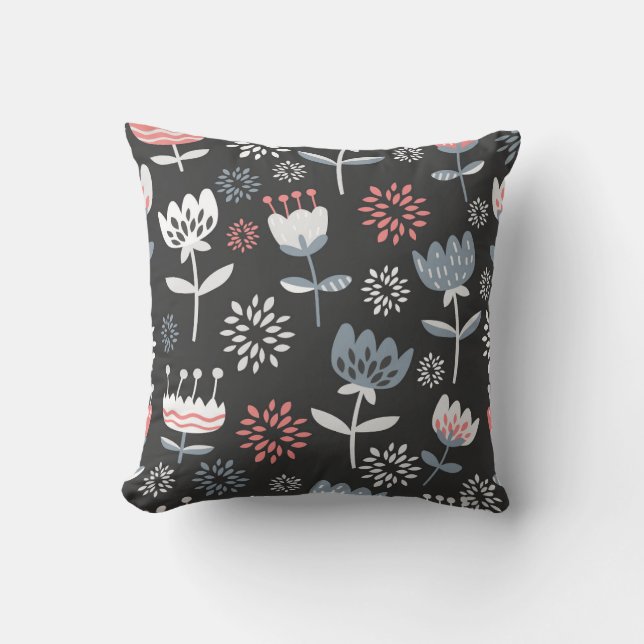 Coussin Symphonie florale audacieuse (Recto)