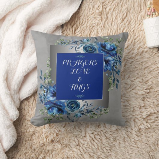 Coussin Symphonie Pétale Argent & Bleu (Couverture)