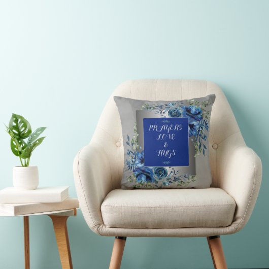 Coussin Symphonie Pétale Argent & Bleu (Chaise)