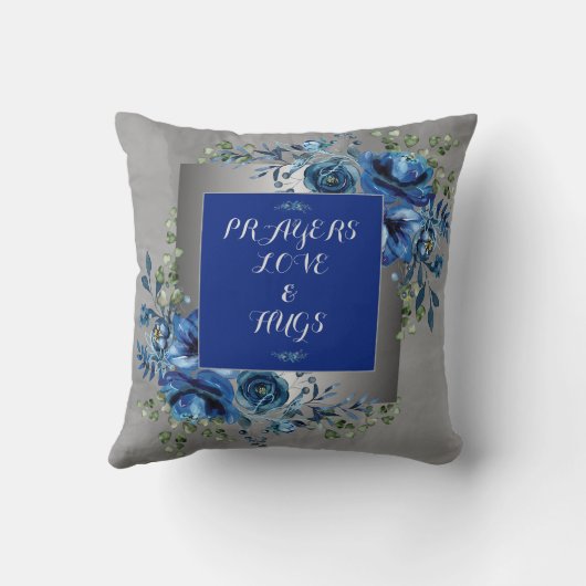 Coussin Symphonie Pétale Argent & Bleu (Verso)