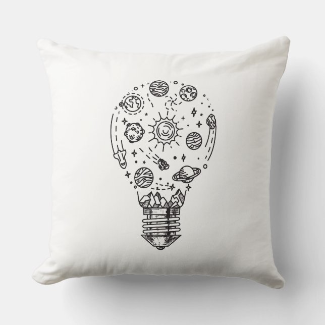 Coussin Système solaire Doodle en bulbe (Recto)