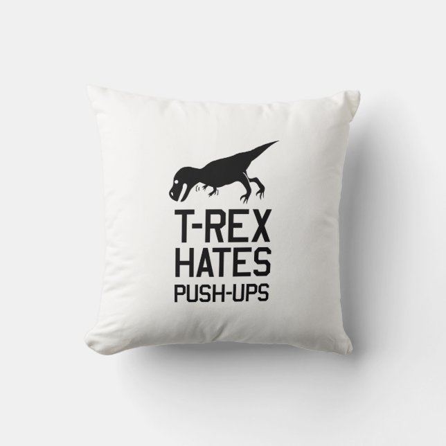 Coussin T-Rex déteste des pousées (Recto)