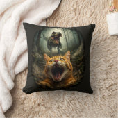 Coussin T-Rex drôle & Mème de chat qui hurle (Couverture)