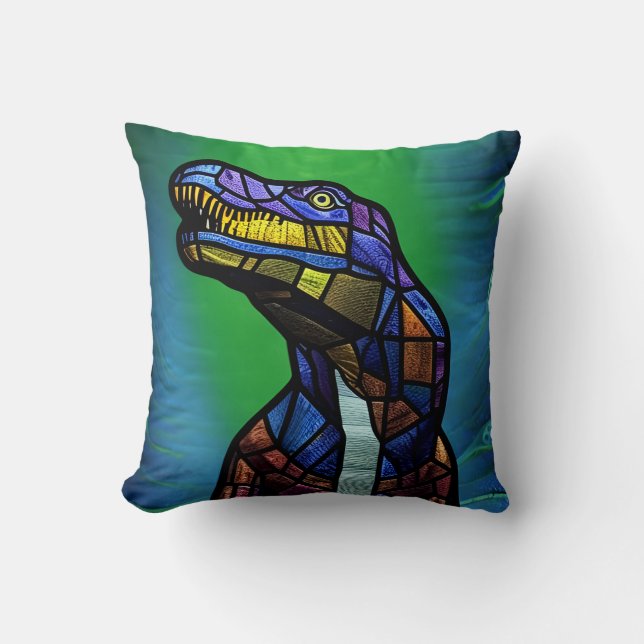 Coussin T-Rex Roi Des Dinosaures (Recto)