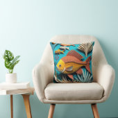 Coussin T-shirt 3D Paper Art Fish Design (Chaise)