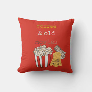 Coussin T-shirt à capuche de Noël vintage mignon Café et V